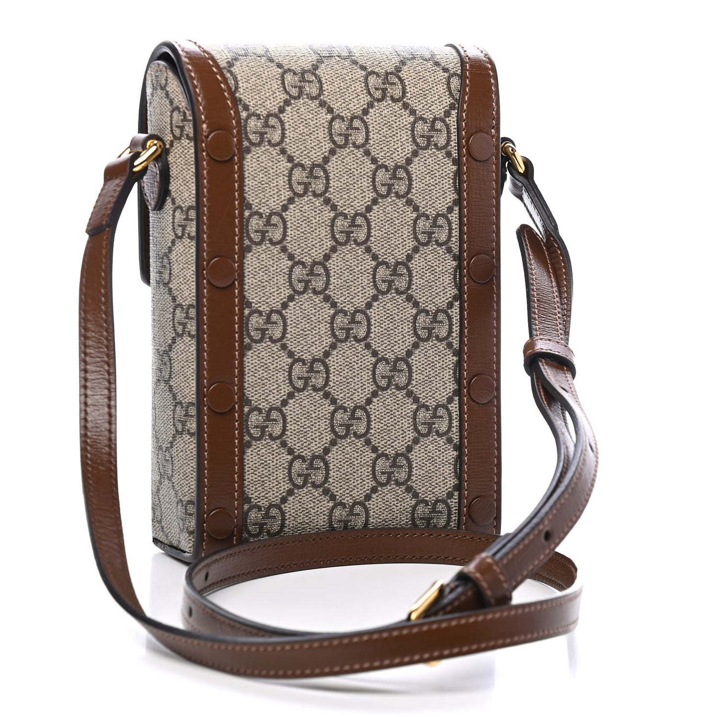 GG Supreme Monogram Mini Horsebit 1955 Crossbody Bag Beige Brown Sugar