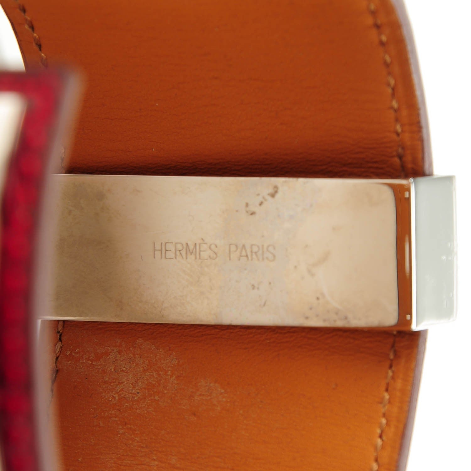 Hermes Shiny Alligator Collier De Chien CDC Bracelet S Rouge Vif 6 of 8