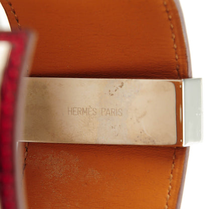 Hermes Shiny Alligator Collier De Chien CDC Bracelet S Rouge Vif 6 of 8
