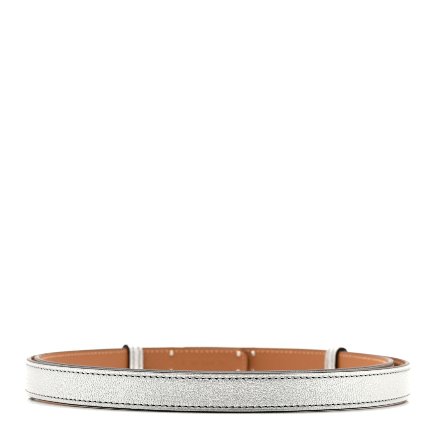 Hermes Metallic Chevre Chamkilight Kelly Belt Argent 3 of 8