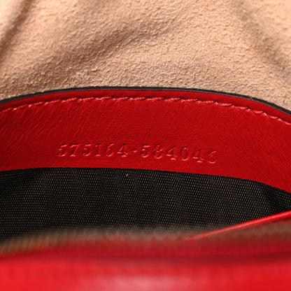 Gucci Calfskin Matelasse GG Marmont Round Wrist Wallet Hibiscus Red 7 of 7
