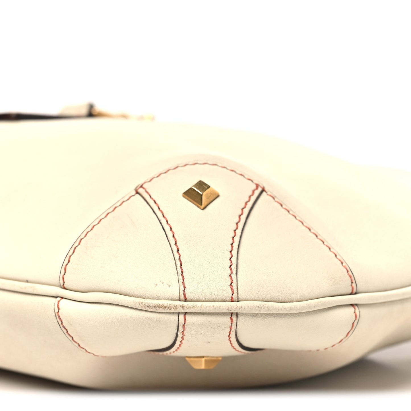 Calfskin Piston Lock Jackie O Hobo White