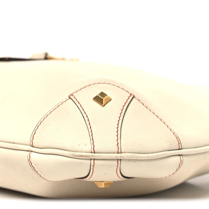 Gucci Calfskin Piston Lock Jackie O Hobo White 10 of 12
