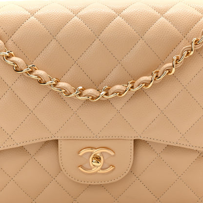 Chanel Caviar Quilted Jumbo Double Flap Beige Clair 8 of 11