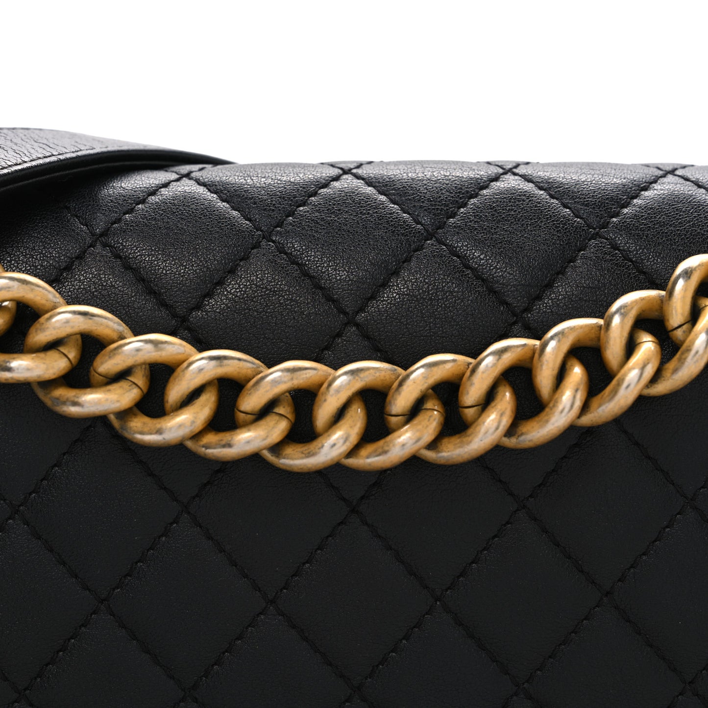 Calfskin Quilted Medium Boy Flap Black