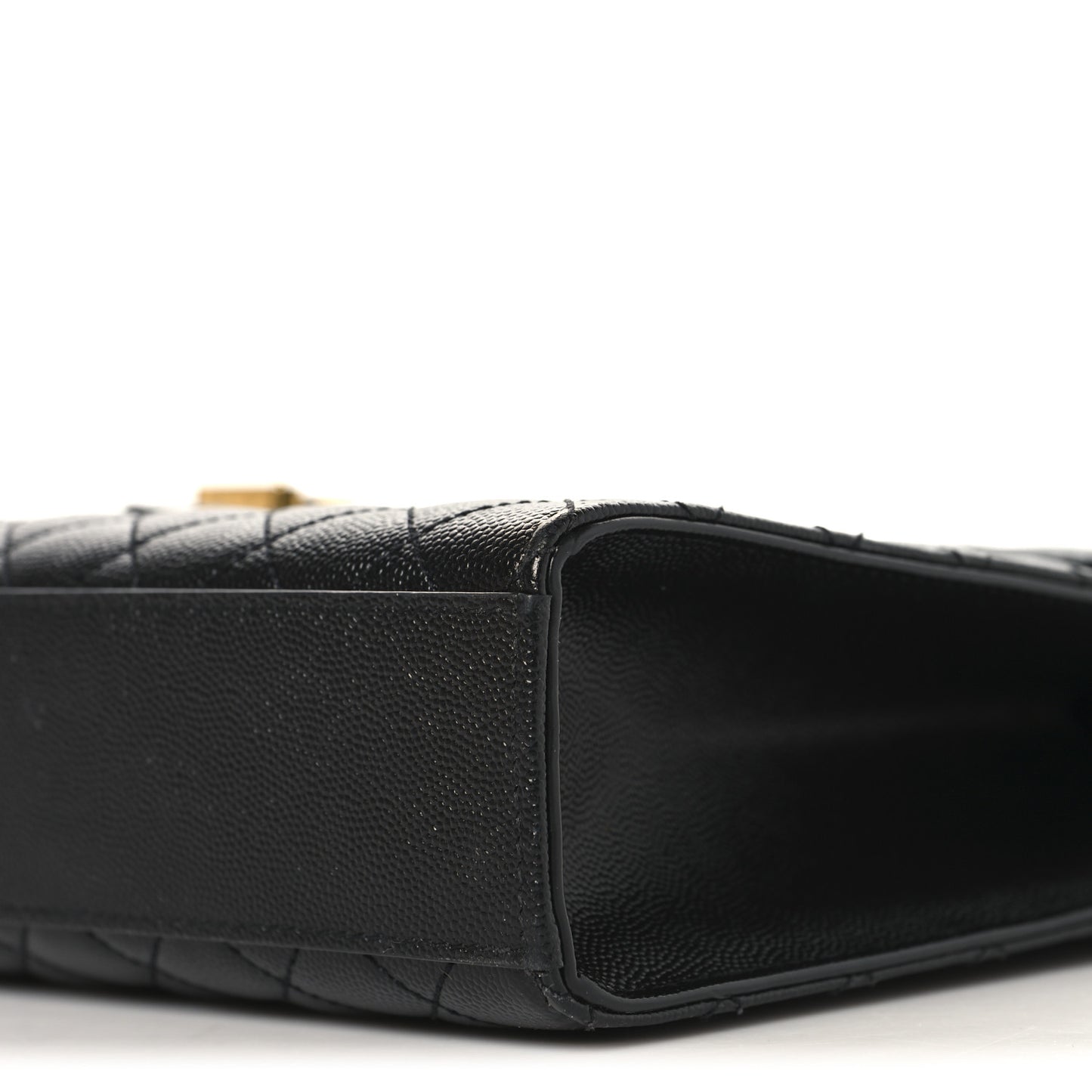 Grain De Poudre Textured Mixed Matelasse Large Triquilt Monogram Satchel Black