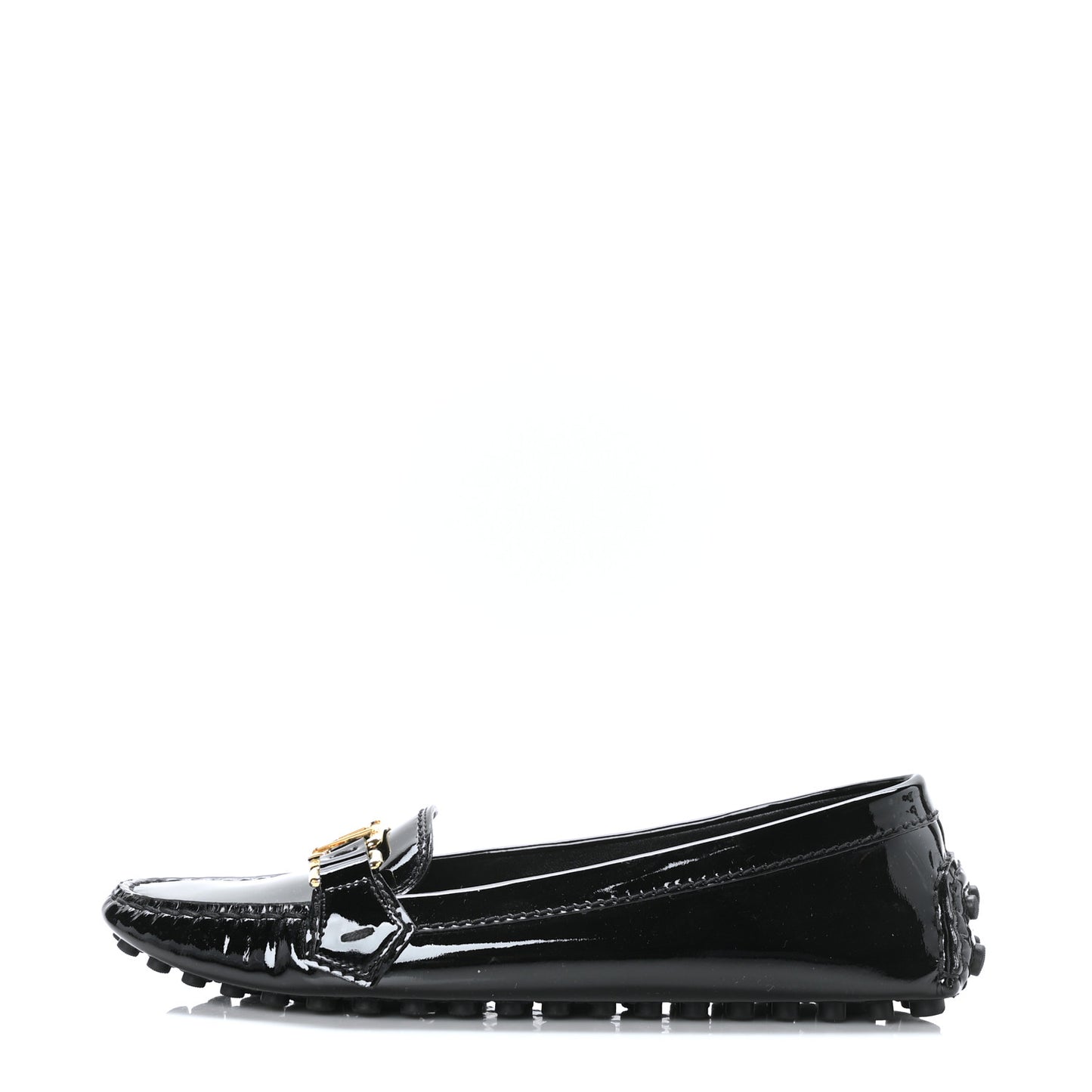 Patent Calfskin Oxford Loafers 40 Black