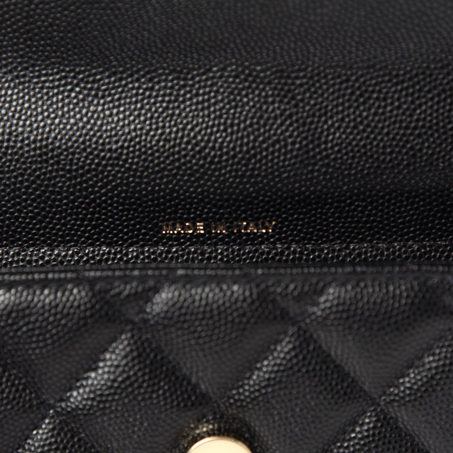 Caviar Quilted Flap Phone Holder With Chain Black