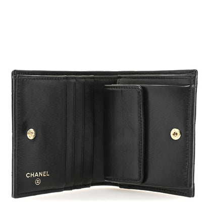 Chanel Lambskin Quilted CC Compact Bifold Wallet Black 5 of 8