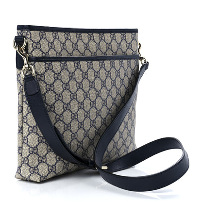 Gucci GG Plus Monogram Medium Flat Messenger Bag Navy 3 of 13