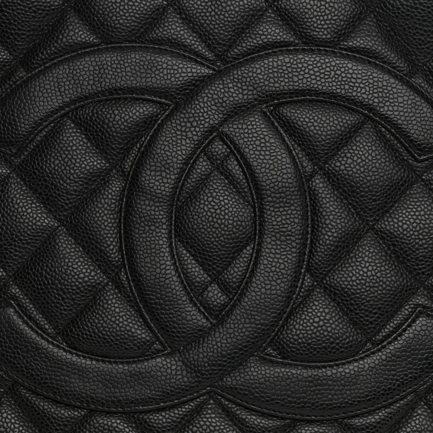 Caviar Quilted Medallion Tote Black