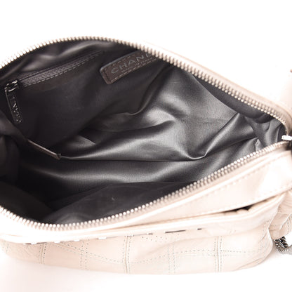 Chanel Lambskin Square Stitched Lax Accordion Hobo White 5 of 15