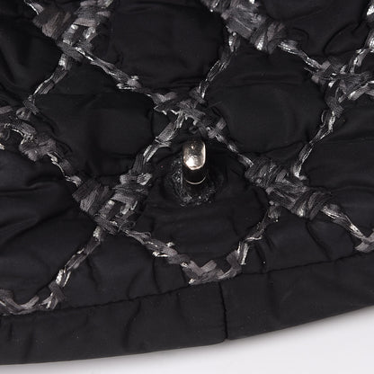 Chanel Nylon Quilted Tweed Stitch Medium Bubble Flap Black 12 of 13