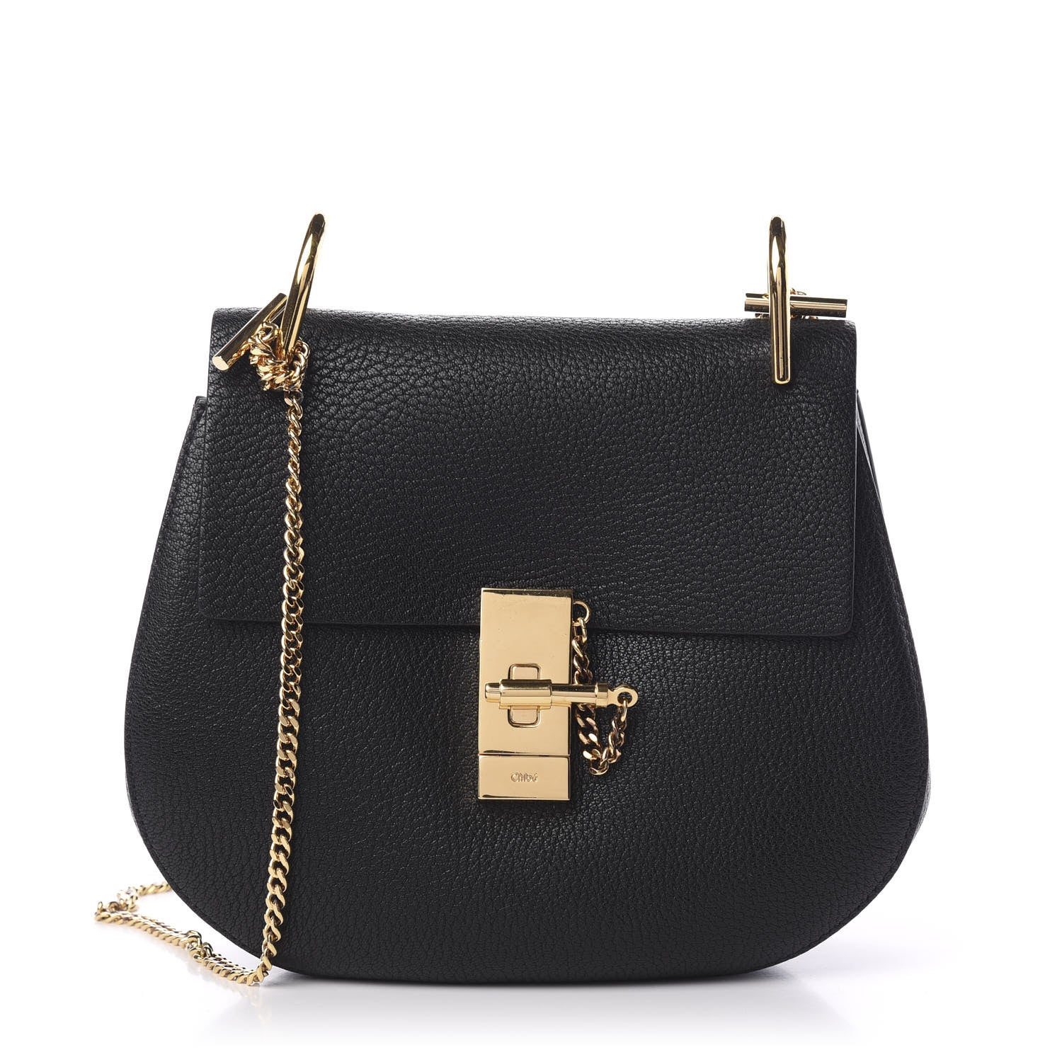 Chloe Grained Lambskin Drew Shoulder Bag Black 1 of 8