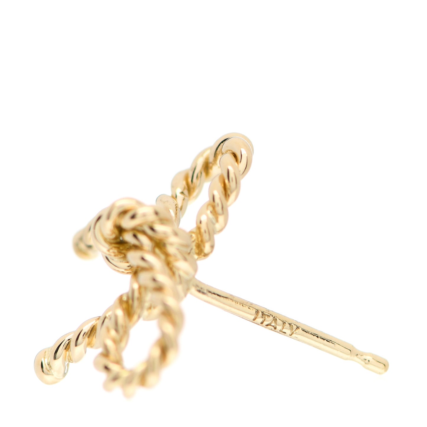 18K Yellow Gold Twist Bow Earrings