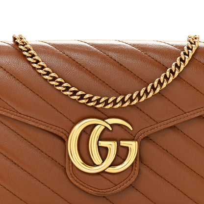 Gucci Azalea Calfskin Matelasse Diagonal GG Marmont Chain Wallet Cuir 8 of 13