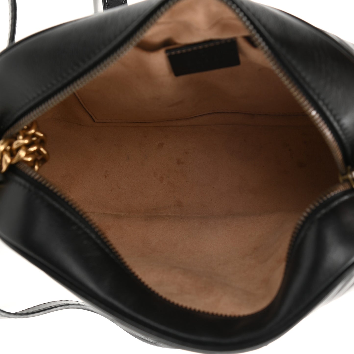 Calfskin Matelasse Small GG Marmont Chain Shoulder Bag Black