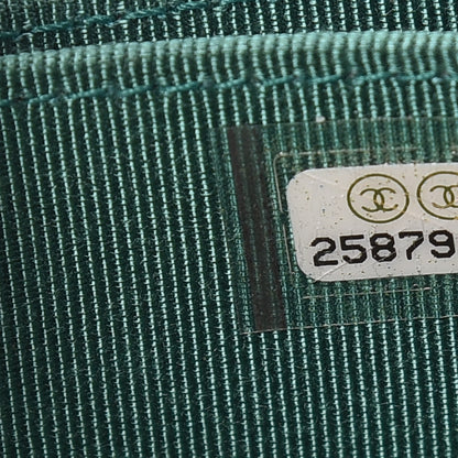 Chanel Metallic Caviar Quilted Zip Coin Purse Green 7 of 8
