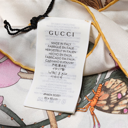 Gucci Silk Floral Flowerwebby Square Scarf White 4 of 4