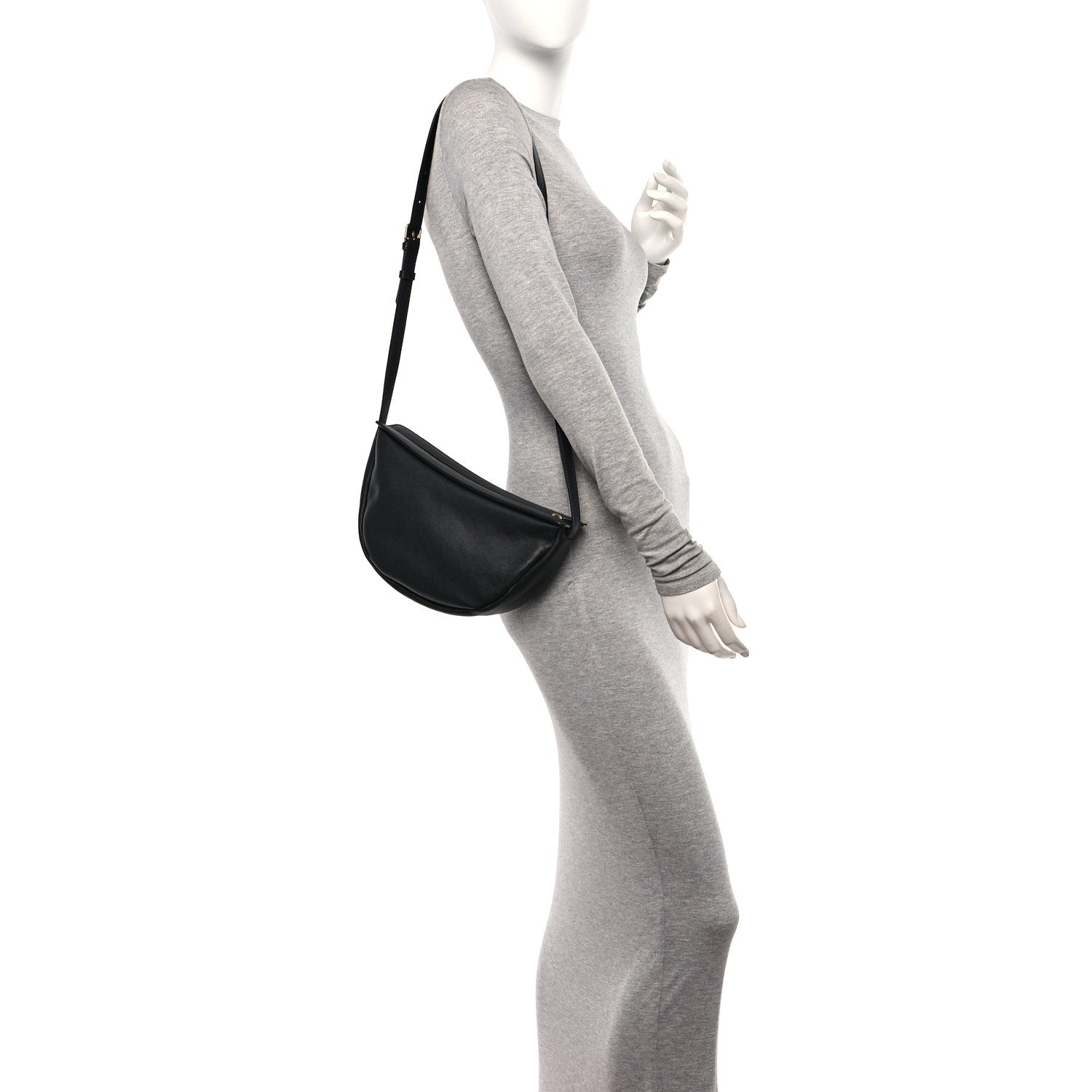 Mansur Gavriel Soft Calfskin Moon Sling Bag Black 2 of 11