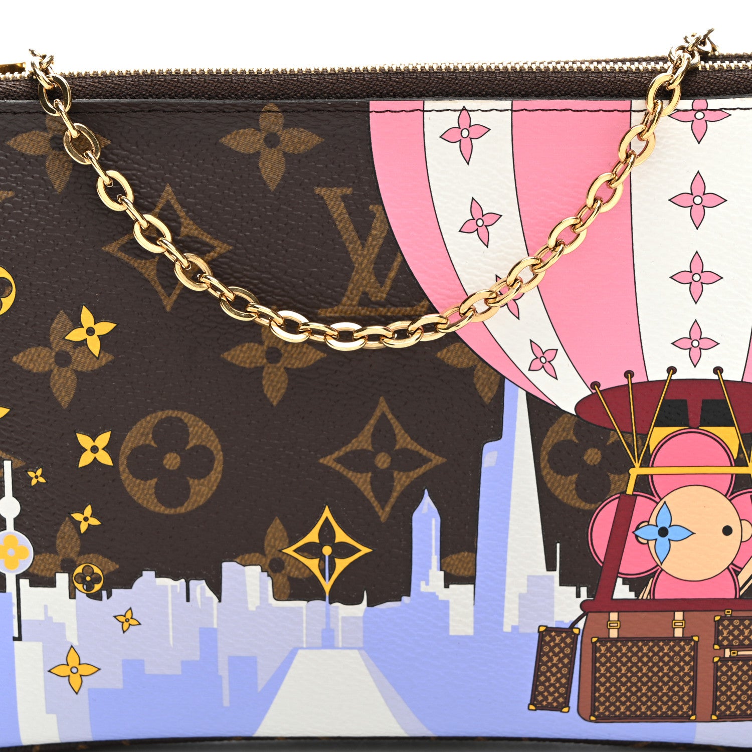Louis Vuitton Monogram 2019 Christmas Animation Double Zip Pochette 9 of 11