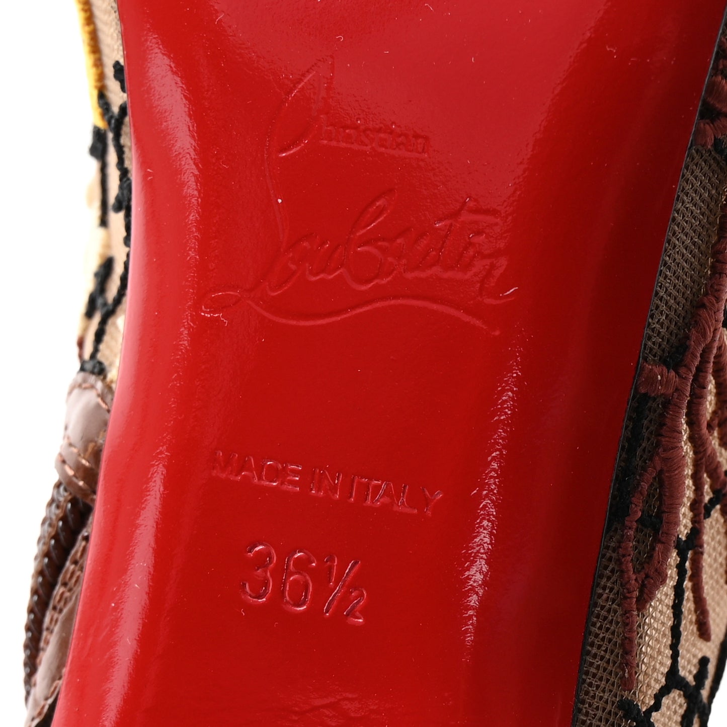 Mesh Guipure Wax Lace Calfskin Embossed Miss Tennis 100 Ankle Boots 36.5 Multicolor
