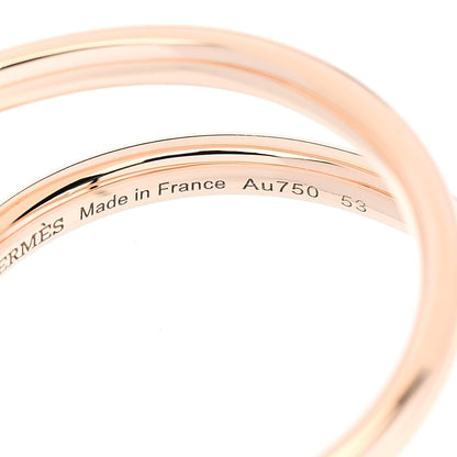 Hermes 18K Rose Gold Diamond Vertige Coeur Ring 53 6.5 5 of 5
