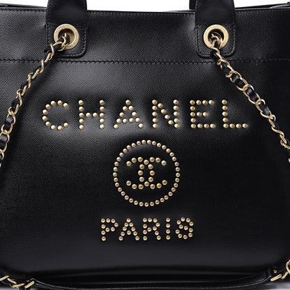Chanel Caviar Small Studded Deauville Tote Black 9 of 9
