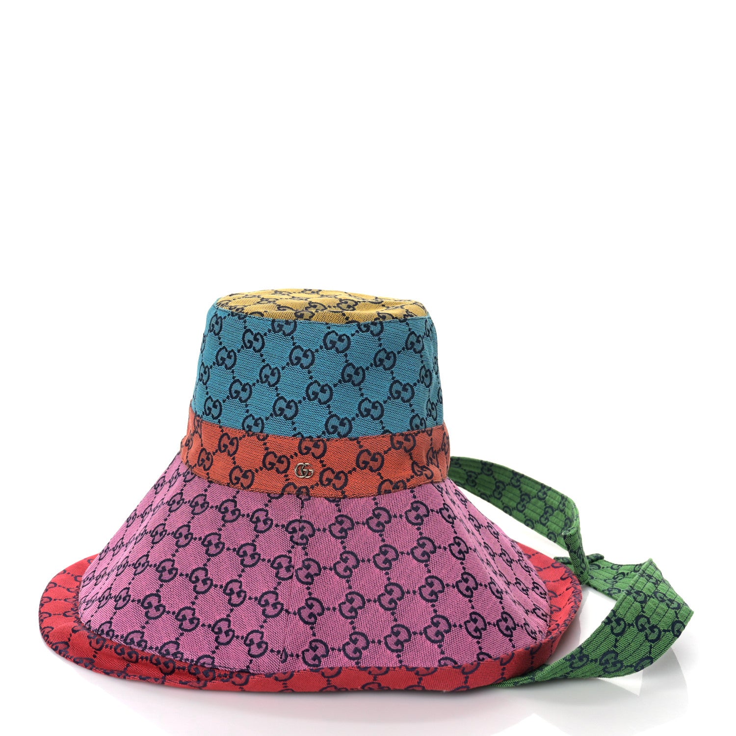 Gucci Monogram Multicolor Wide Brim Hat M Pink Multicolor 4 of 9
