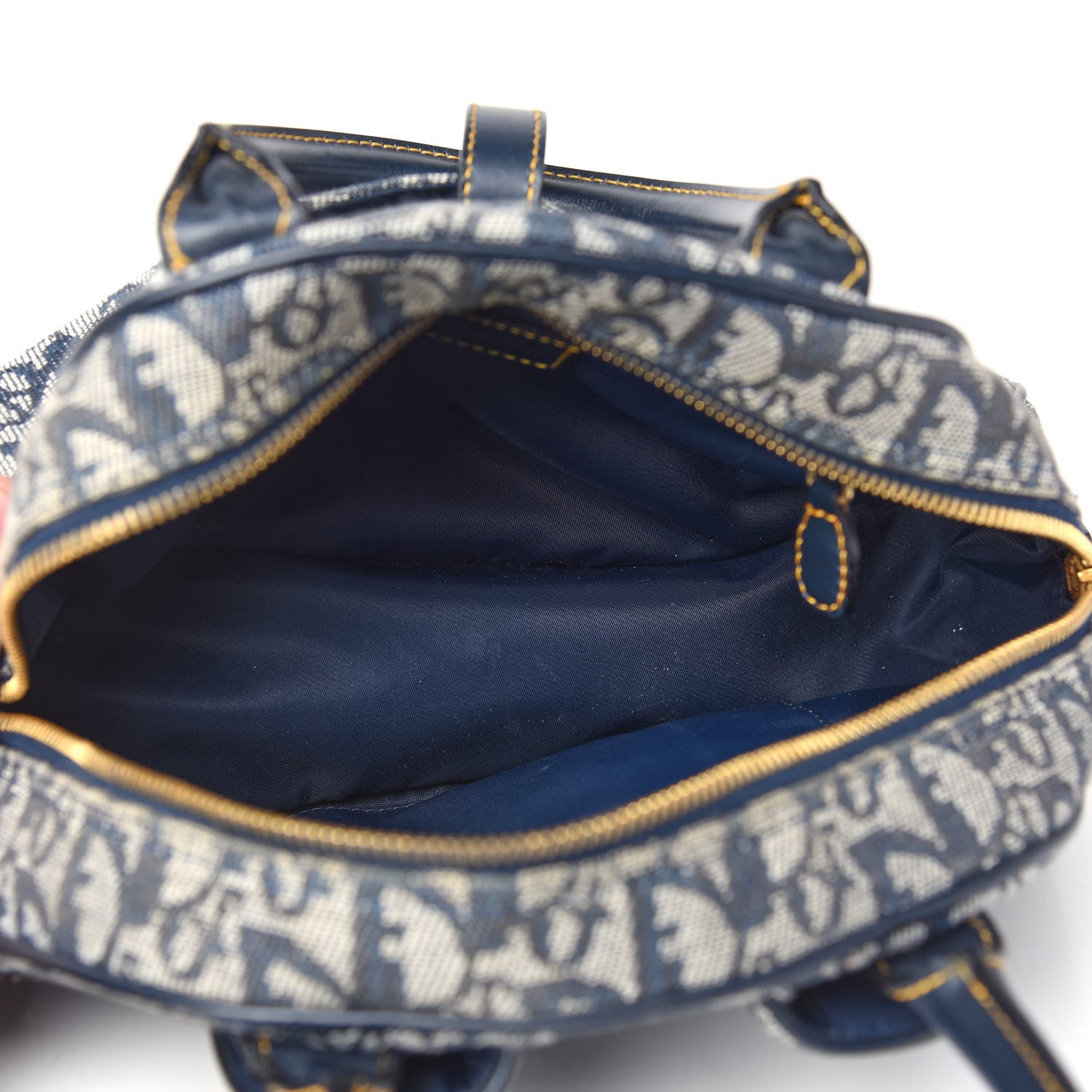 Christian Dior Monogram Mini Saddle Bowler Navy Navy 5 of 9