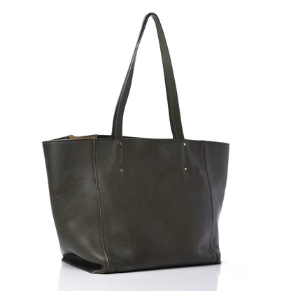 Chloe Smooth Calfskin Medium Milo Shopping Tote Midnight Green 3 of 11