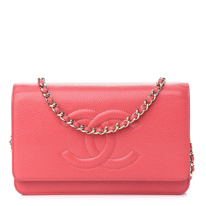 Chanel Caviar Timeless CC Wallet On Chain WOC Coral 1 of 9