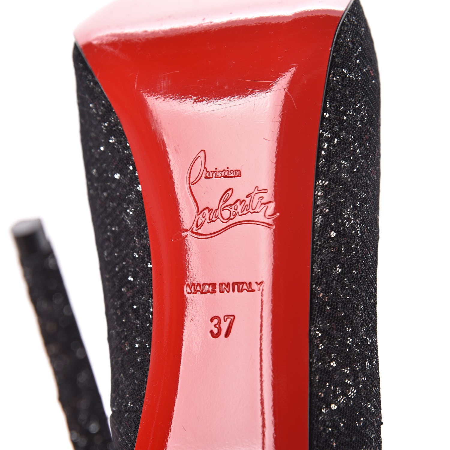 Christian Louboutin Glitter New Very Prive 120 Pumps 37 Black 7 of 8