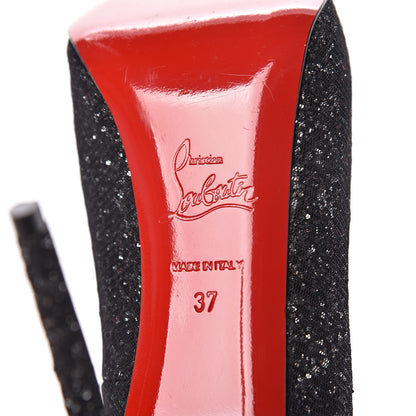 Christian Louboutin Glitter New Very Prive 120 Pumps 37 Black 7 of 8