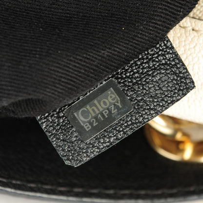 Chloe Calfskin Medium Military Paraty Black White 8 of 10