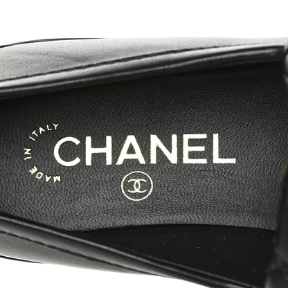 Chanel Lambskin Quilted CC Turnlock Loafers 38 Black 7 of 9