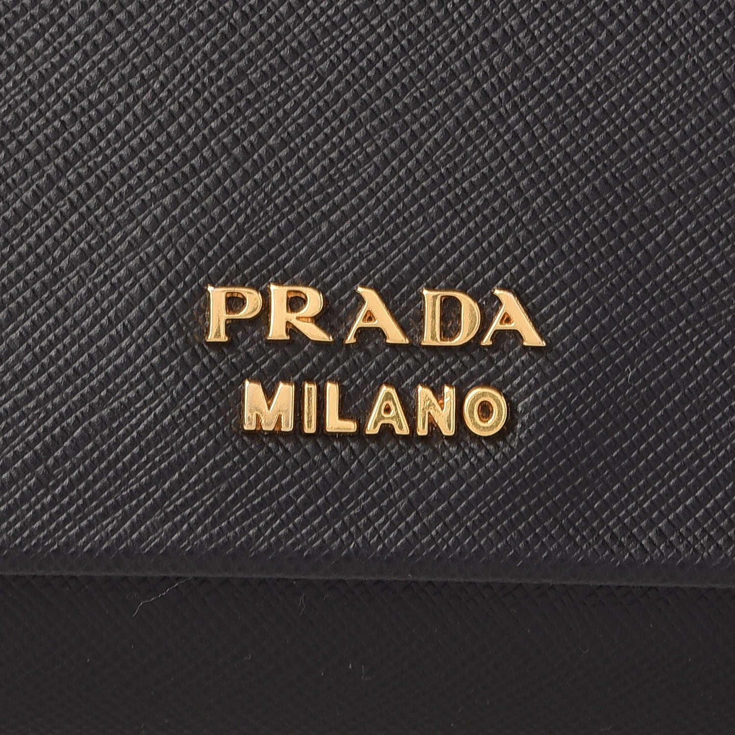 Prada Saffiano Metal Oro Chain Wallet Black 7 of 7