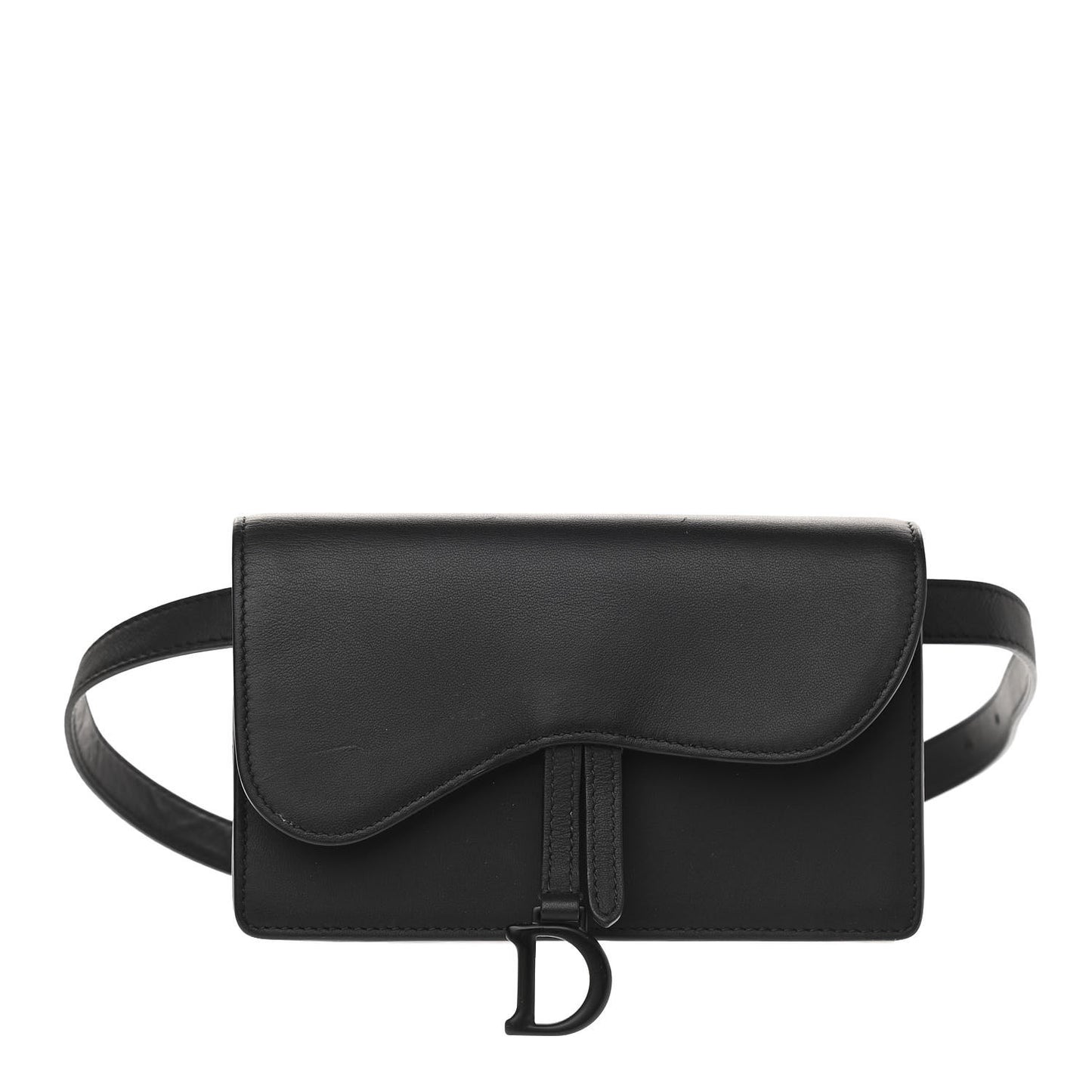 Ultra Matte Calfskin Saddle Belt Bag Black