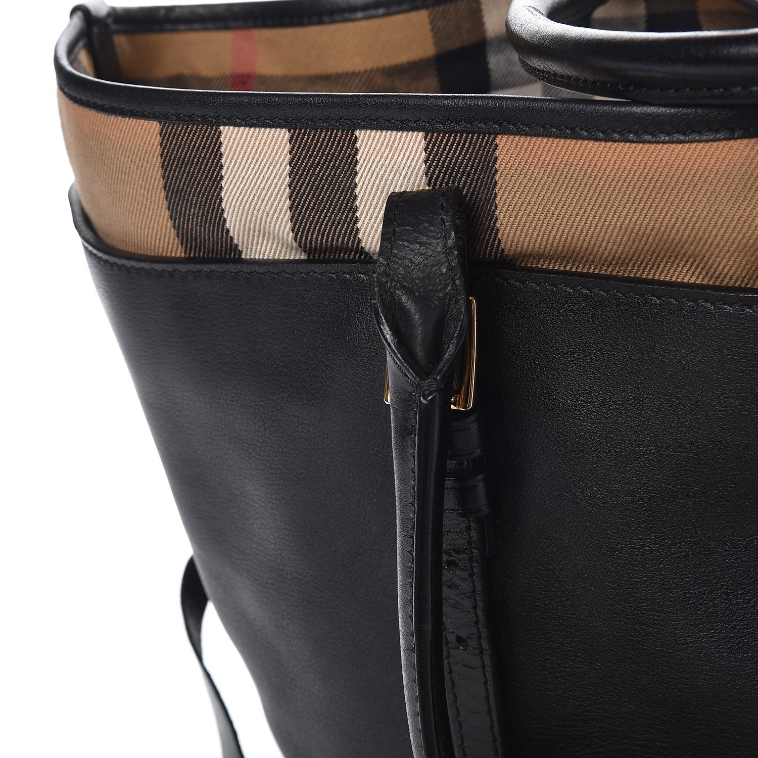 Burberry Calfskin House Check Medium Salisbury Tote Black 12 of 16
