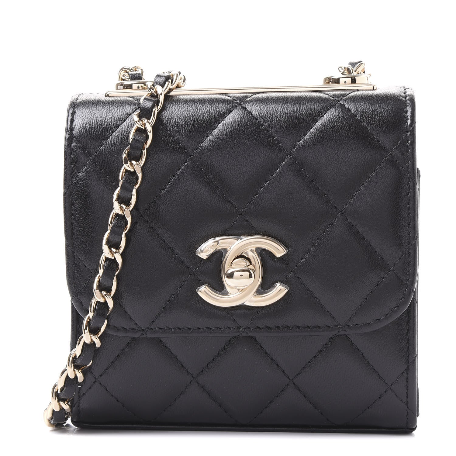Chanel Lambskin Quilted Mini Trendy CC Chain Wallet Black 1 of 10
