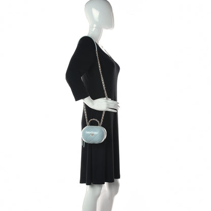 Chanel Lambskin Quilted CC Bubble Vanity Case With Chain Light Blue 2 of 8