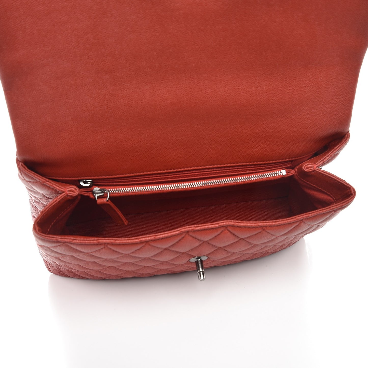 Caviar Quilted Medium Coco Handle Flap Dark Red