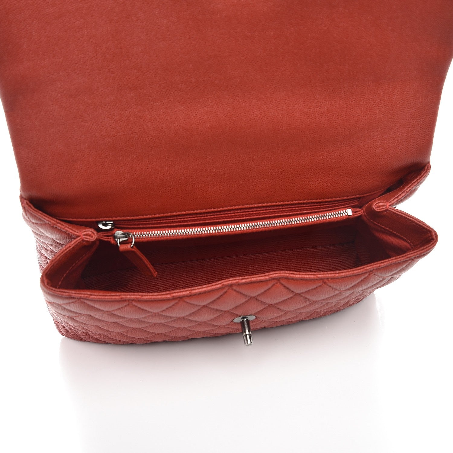 Chanel Caviar Quilted Medium Coco Handle Flap Dark Red 6 of 8
