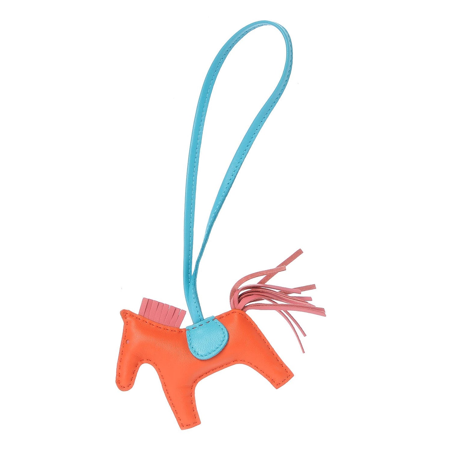 Milo Lambskin Grigri Rodeo Horse Bag Charm PM Orange Poppy Rose Azalee Bleu Azteque