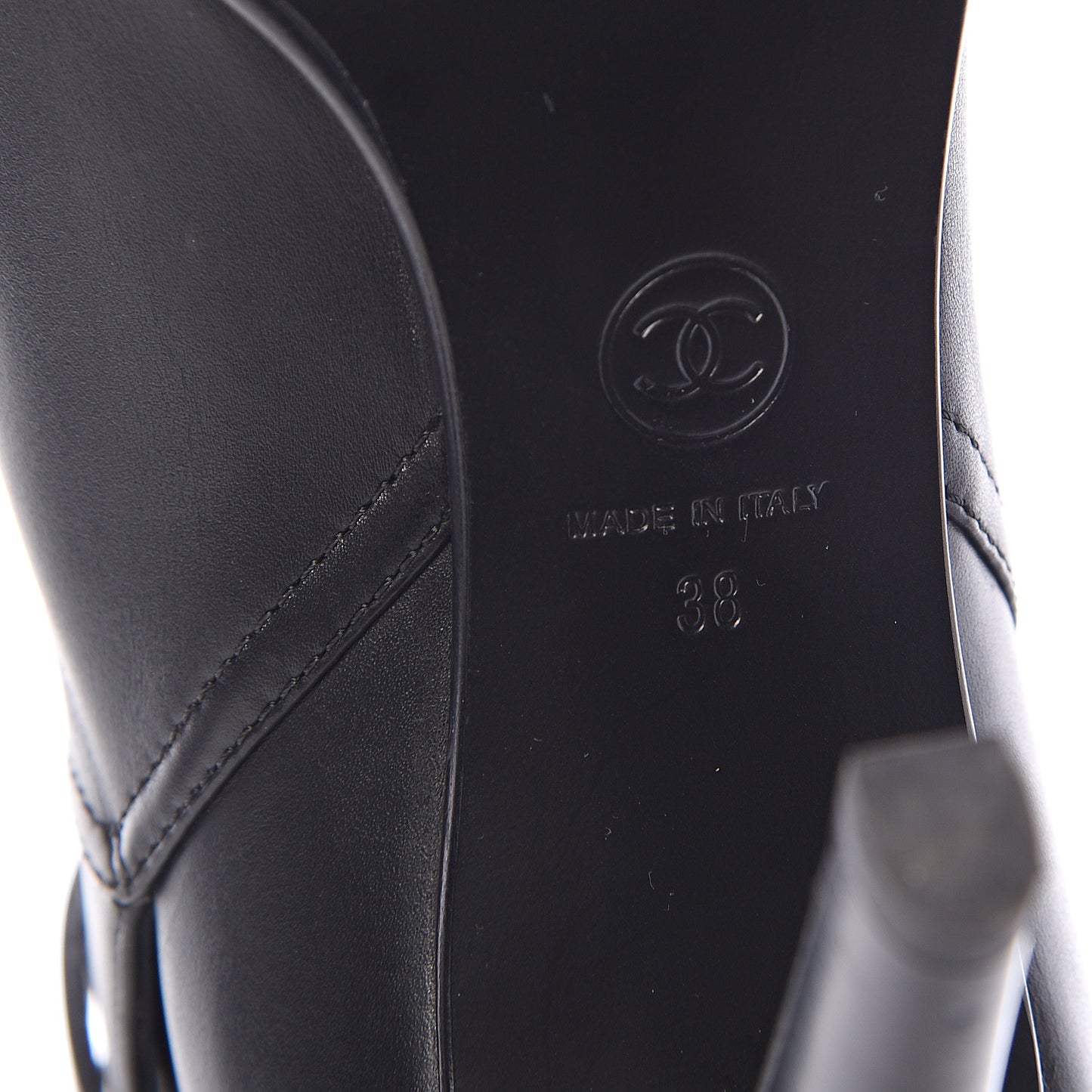 Calfskin CC Short Boots 38 Black