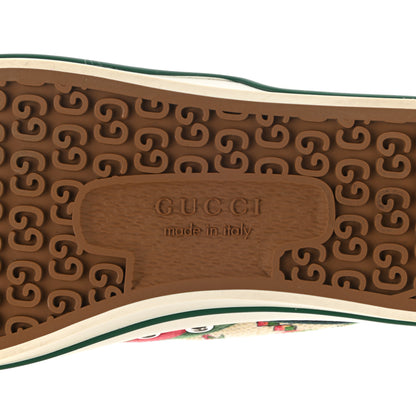 Gucci Cotton Tussah Web Gucci 100 1977 Tennis Sneakers 37 Beige Green Multicolor Vintage Green 6 of 8