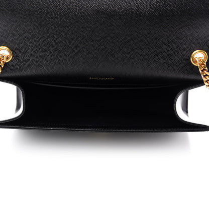 Saint Laurent Grain De Poudre Medium Classic Monogram Kate Satchel Black 5 of 11