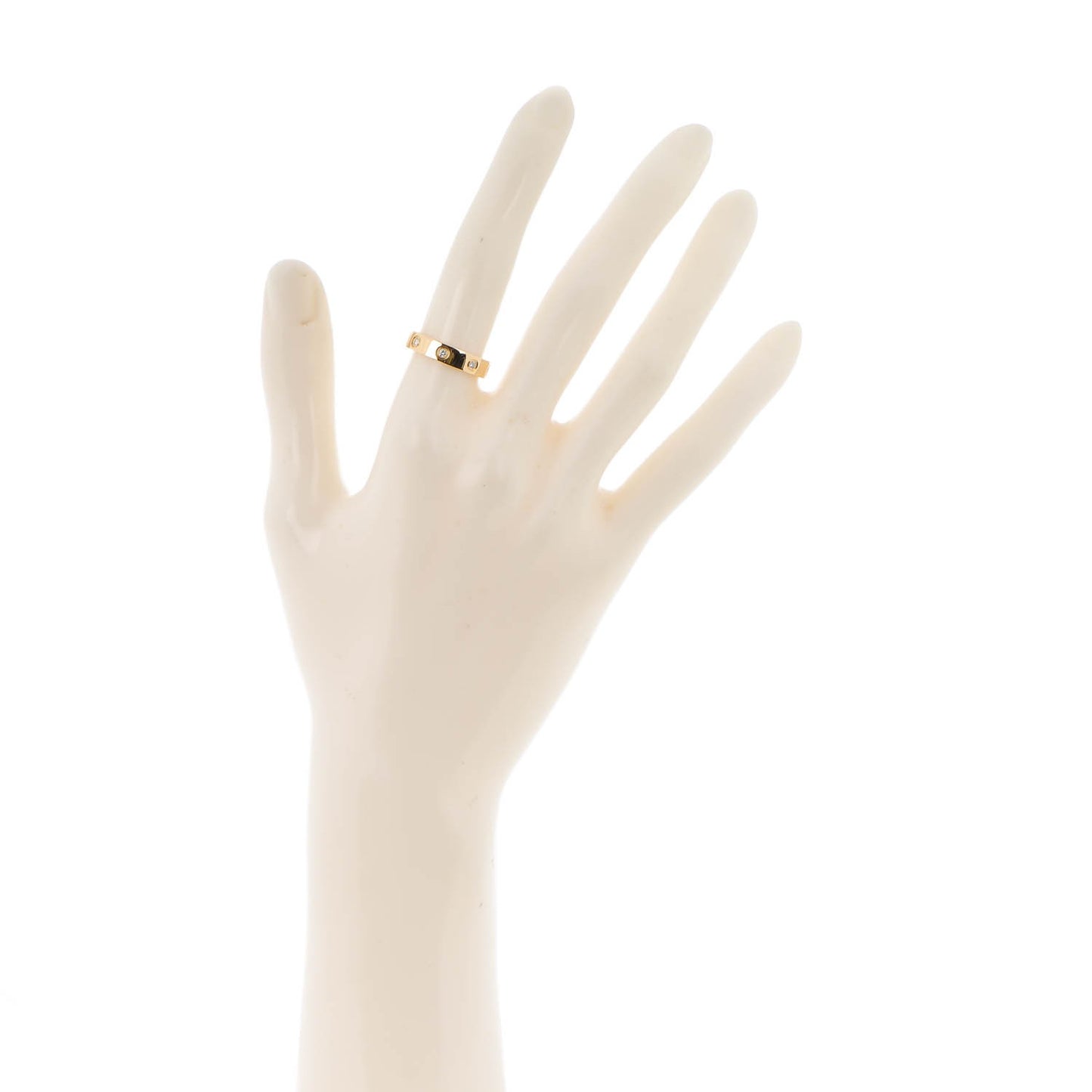 18K Yellow Gold 8 Diamond 4mm LOVE Wedding Band Ring 51 5.75