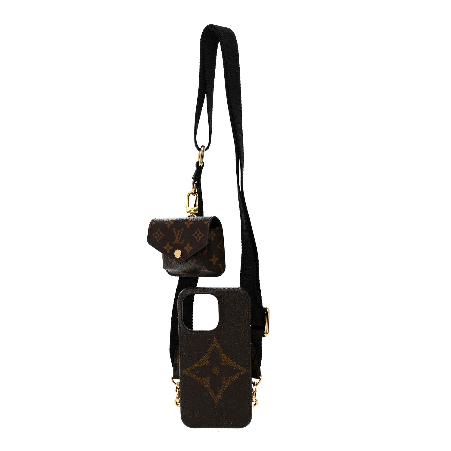 Louis Vuitton Monogram Bumper On Strap iPhone 13 Black 1 of 5