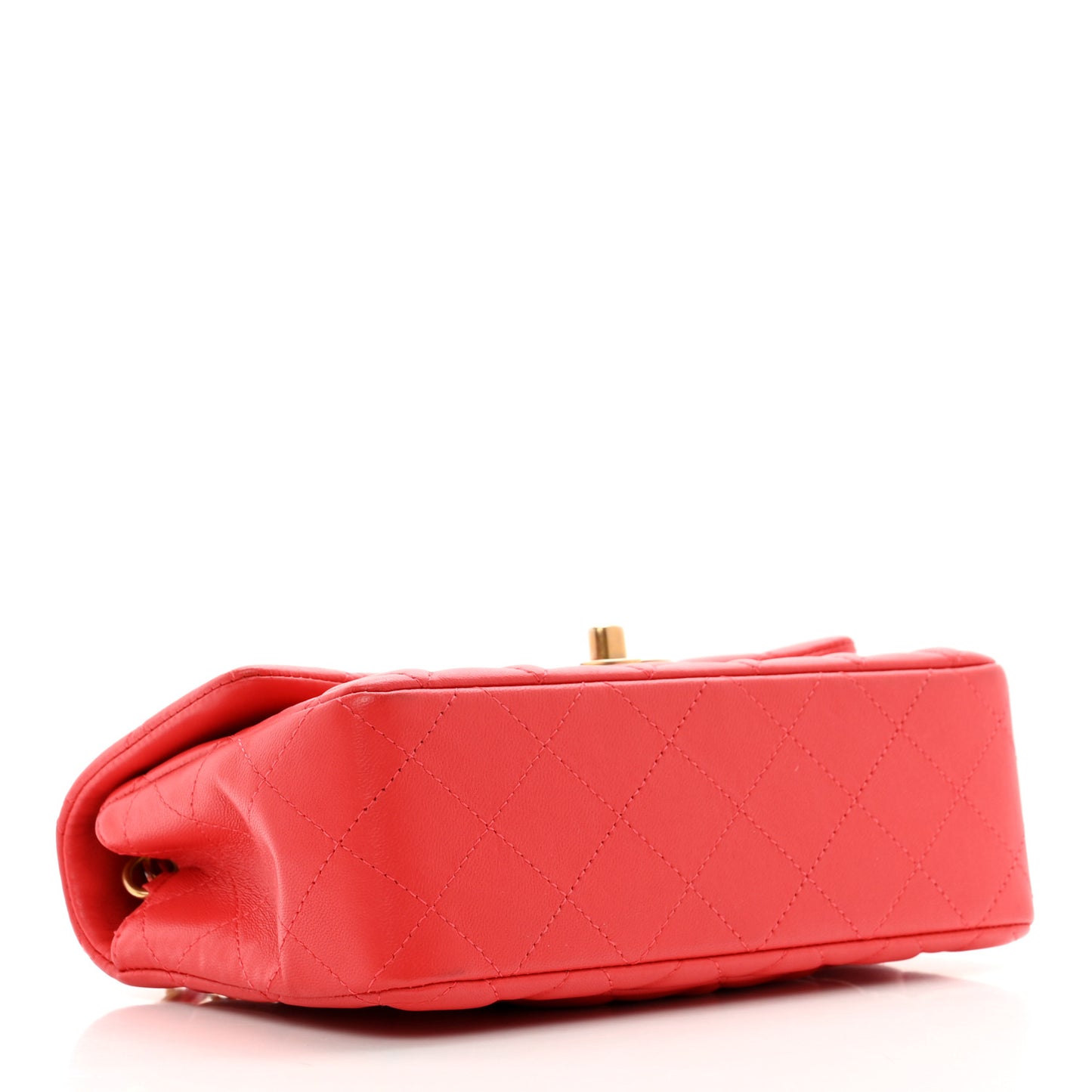 Lambskin Quilted Mini Rectangular Flap Red